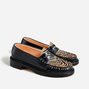 J Crew Rowan penny loafers in leather and calf hair